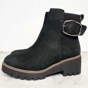 Blondo Dahlia Black Nubuck Buckle Bootie 6M